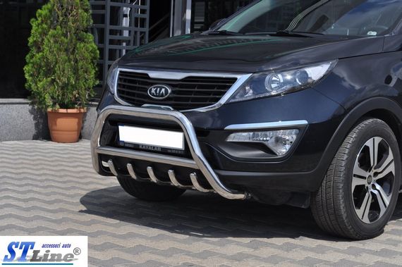 Кенгурятник WT003 (нерж.) для Kia Sportage 2010-2015 рр | Зображення 3