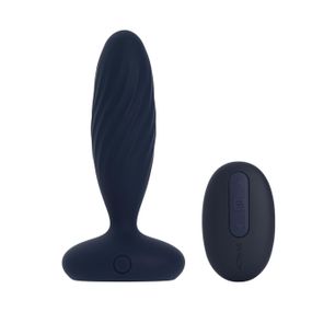 Анальна смарт-вібропробка з пульсацією Svakom Jordan Navy Blue, пульт ДК sexstyle