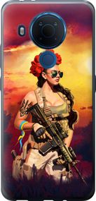 Чехол на Nokia 5.4 Украинка с оружием "5316u-2279-17620"