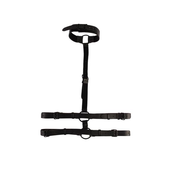 Бондаж-портупея Chisa BEHAVE! Luxury Fetish с ошейником, черная sexstyle | Зображення 1