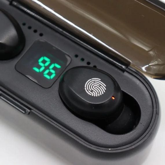 Беспроводные Bluetooth наушники F9, Черные / Сенсорные наушники с зарядным кейсом / Вакуумные блютуз наушники | Зображення 6