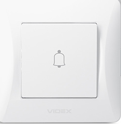 BINERA білий Клавіша дзвінка внутрішня 1кл Videx