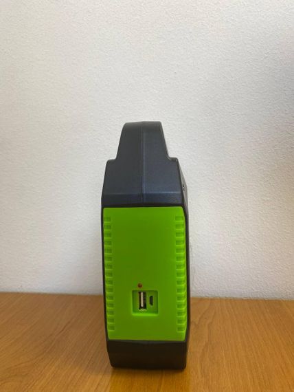 Ліхтар + power bank на сонячній батареї, Ліхтар прожекторний з USB Зелений   знижка | Зображення 4