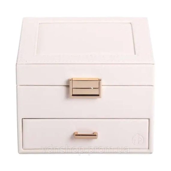 Скринька для прикрас з еко шкіри 2 яруси органайзер для ювелірних виробів HP-5-2W | Зображення 5