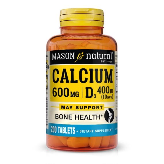 Вітамінно-мінеральний комплекс Mason Natural Calcium 600 mg Plus Vitamin D3 200 Tabs