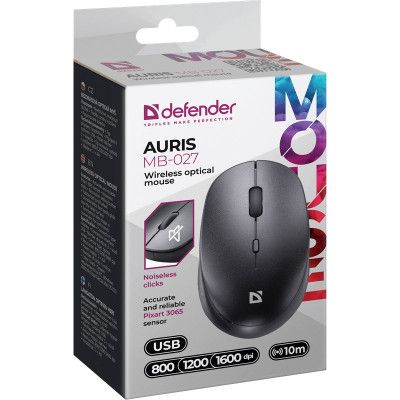 Мышка Defender Auris MB-027 Silent Wireless Black (52027) | Зображення 4
