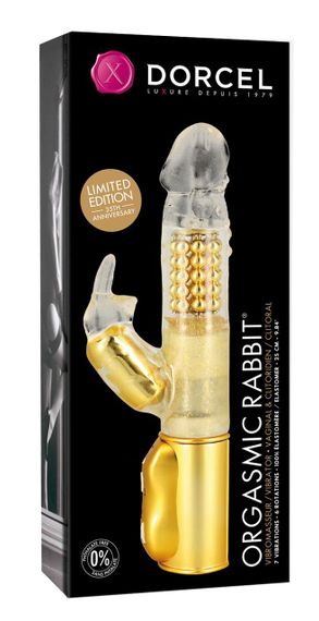 Вібратор-кролик Dorcel Orgasmic Rabbit Gold з перлинним масажем Sex Aura | Зображення 1