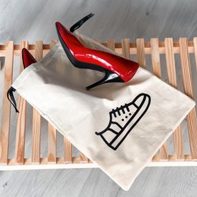 Мешок хлопковый для обуви 30х35 см Shoes (светлый)