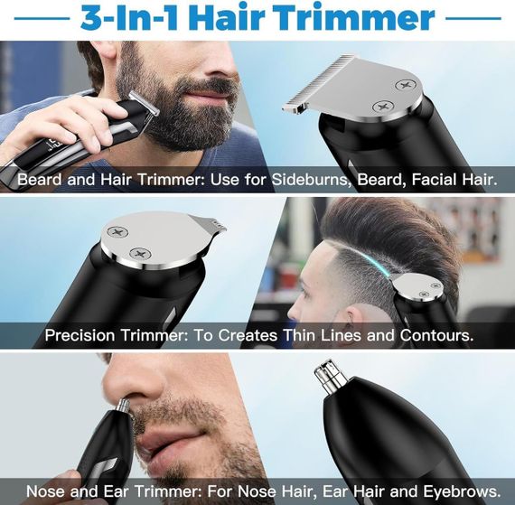 Триммер для бороди EleStyle — універсальний чоловічий тример 3-в-1, електричний, акумуляторний | Зображення 5