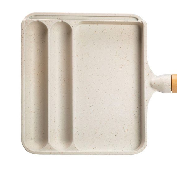 Сковорода прямокутна на 3 секції з антипригарним покриттям бежева HP39572W | Зображення 6