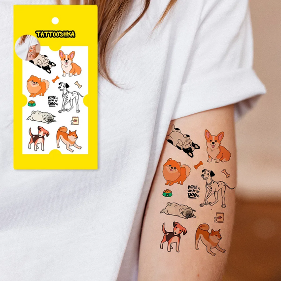 Тату тимчасове Міні песики Tattooshka L-62 Різнокольоровий shop (4825800010181) | Зображення 2