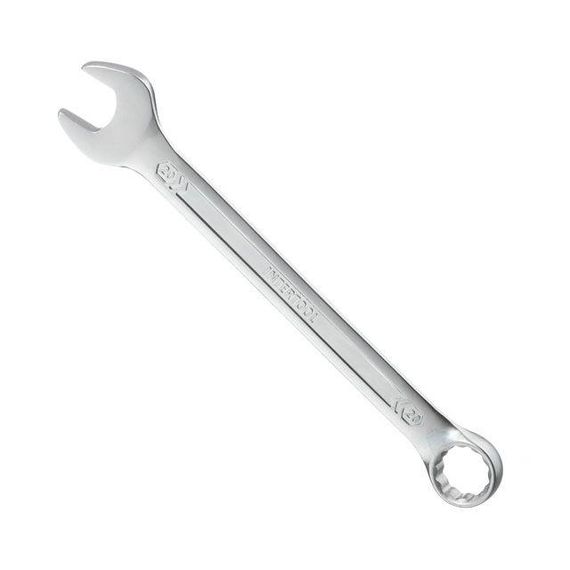 Ключ комбінований 20 мм Cr-V, покриття сатин-хром; PROF DIN3113 INTERTOOL XT-10201