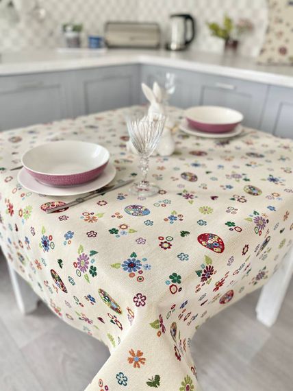 Скатертина гобеленова EDEN274B Limaso, 137x200, Прямокутна, Великодній, Без люрексу, 75% поліестер, 22% бавовна, 3% акрил, Гобелен | Зображення 4