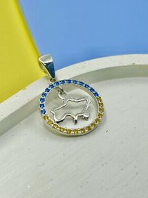 Срібний підвіс із золотою пластиною Україна Artsriblo арт45agп