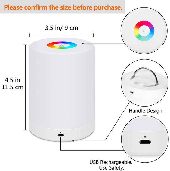 Настольный светильник с аккумулятором TE-061 RGB+3000K, USB | Зображення 5