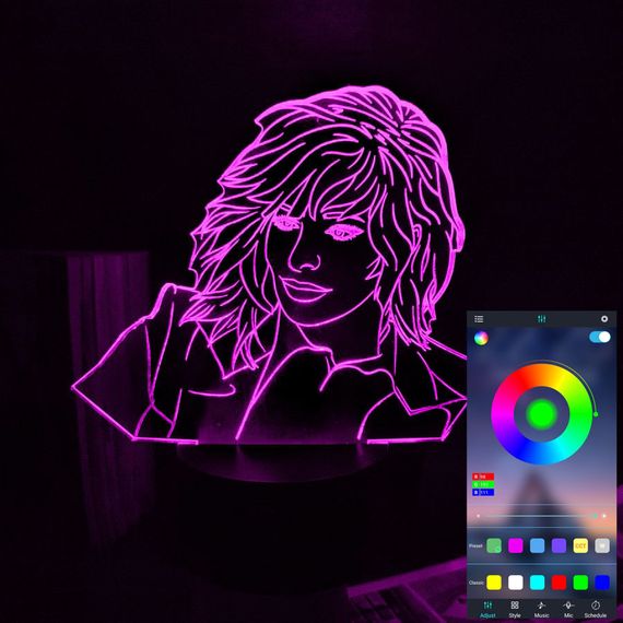 Акриловий світильник-нічник керування з телефона Mylene Farmer 2 tty-n002185