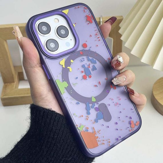 Чехол TPU+PC Flush with MagSafe для Apple iPhone 14 Pro (6.1") Dark purple | Зображення 1