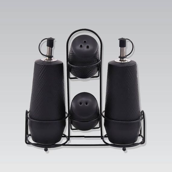 Набор для специй Maestro MR-20001-04S Black 4 керамические емкости с подставкой