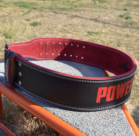 Пояс для важкої атлетики Power System PS-3830 Beast шкіряний Black/Red M | Зображення 7