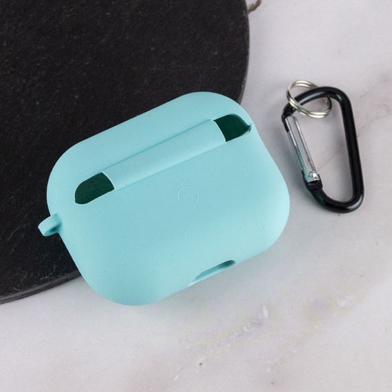 Силиконовый футляр с микрофиброй для наушников Airpods Pro 2 / Pro Бирюзовый / Marine Green | Зображення 3