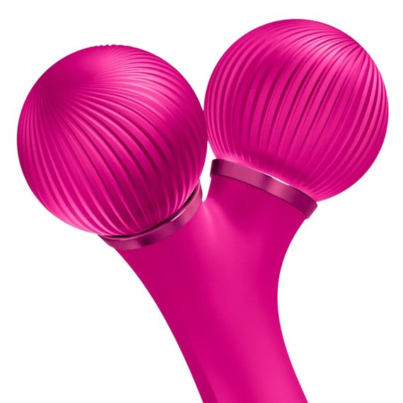 Електронний ультразвуковий ролик для обличчя GESKE Sonic Facial Roller 4в1 gray, Малиновий | Зображення 4