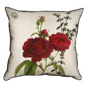 Подушка с мешковины Бордовая роза 45x45 см (45PHB_BOT008_WH)