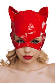 Сексуальная маска лак D&A Кошечка, Красный, One Size, ONE SIZE