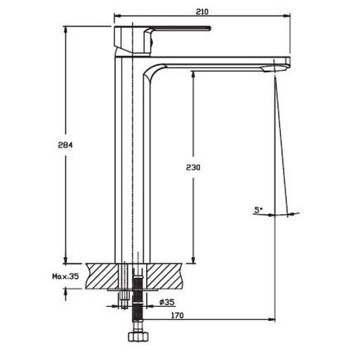 Змішувач для умивальника Haiba KUBUS 001 високий (HB0839) | Зображення 1