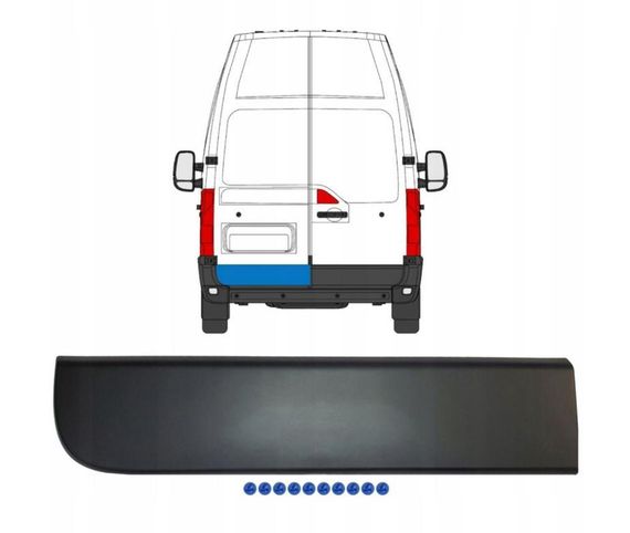 Renault Master III (от 2010-) молдинг обшивка задней левой двери, 9036100Q0B Рено Мастер 3