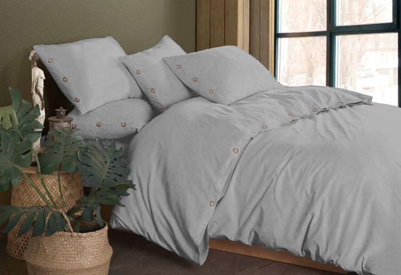 Постільна білизна Golden Colors Stonewashed 200 х 220 см Grey (перероблена бавовна)