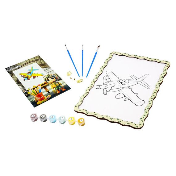 Дитячий набір для розпису по дереву "Літачок" Puz-22953 формат А4 | Зображення 2