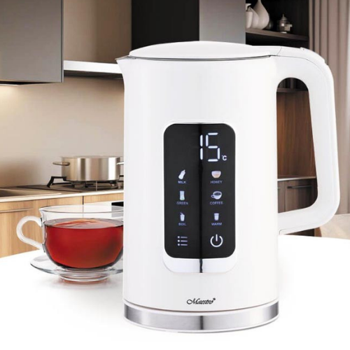 Електрочайник 1,7л 2200W (диск) сенсорна панель MR-024-WHITE Maestro | Зображення 1