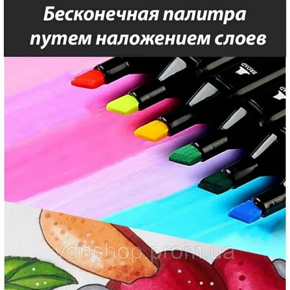 Пігментні маркери на водній основі 80, Набір маркерів з подвійними наконечниками для скетчів EP-50 | Зображення 3