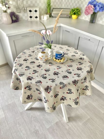 Скатертина гобеленова EDEN465B Limaso, Ø140, Кругла, Повсякденний, Без люрексу, 75% поліестер, 22% бавовна, 3% акрил, Гобелен