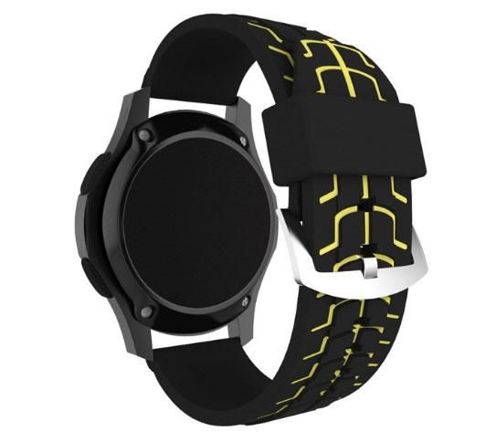 Силіконовий ремінець Primo Splint для годинника Samsung Gear S3 Classic SM-R770 / Frontier RM-760 - Black&Yellow | Зображення 1
