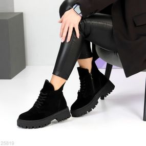 Універсальні чорні замшеві зимові черевики берці доступна ціна 41