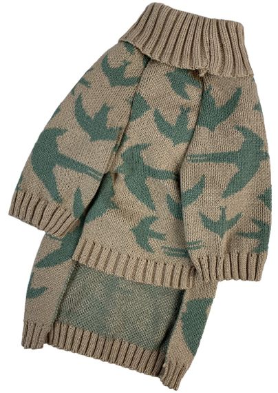 Светр в'язаний Пташки беж Y-330 | Зображення 2