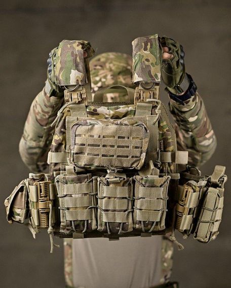 Тактична плитоноска з двома точками швидкого скидання Мультикам Asdag мультикам ОЛ2725