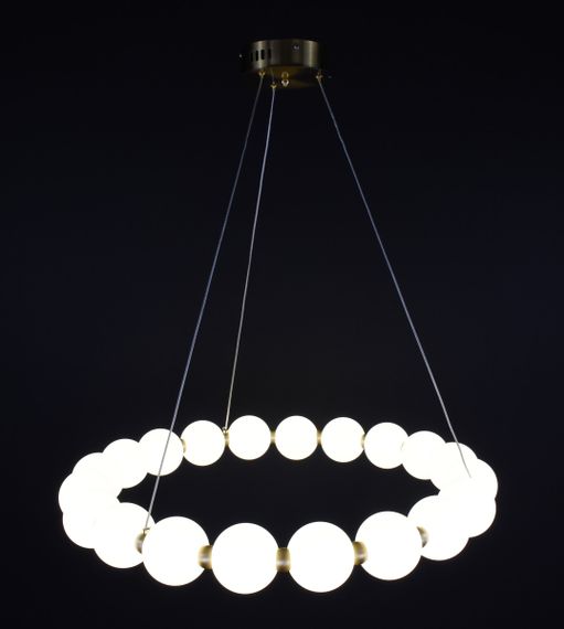 Люстра світлодіодна підвісна LED світильник для квартири на стелю лед 27210 Латунь 25-140х64х64 см. | Зображення 1