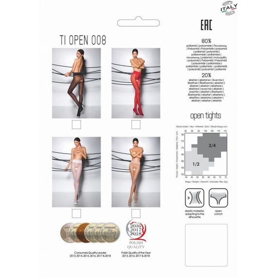 Еротичні колготки Passion TIOPEN 008 3/4 (30 den), black, з вирізом Sex Aura | Зображення 5