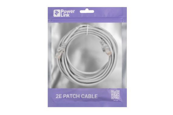 Патч-корд 2E Cat 5e,UTP,RJ45, 26AWG ,7/0.16 Cu, 5.00 m, PVC,Grey (2E-PC5ECOP-500GRY) | Зображення 2