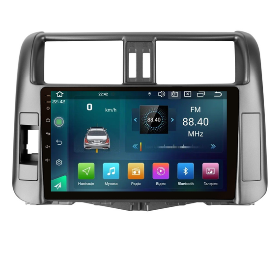 Штатна магнітола Cyclone C9 CPL GSM. 2+32GB. CARPLAY. 4G Toyota Land Cruiser Prado 150 2009 - 2013