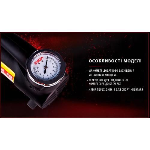 Компресор автомобільний "VOIN" VL-430 150psi/14A/40л/прикур./перехідник на клеми | Зображення 6