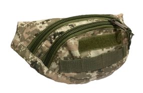 Сумка поясна бананка Tactic 4profi оксфорд PU піксель зелений с липучкой  з двома відділеннями