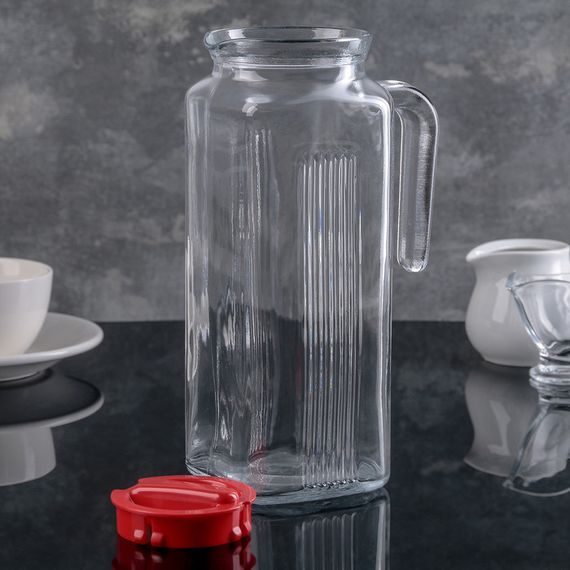 Глечик скляний з кришкою Pasabahce Frigo 80050, 1 л, для води, молока, напоїв | Зображення 1