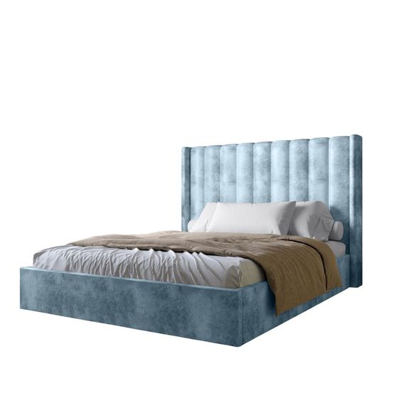 Двоспальне ліжко LION Ніно 180x200 см SILK 501 Небесно-блакитний (LION-041397) | Зображення 1