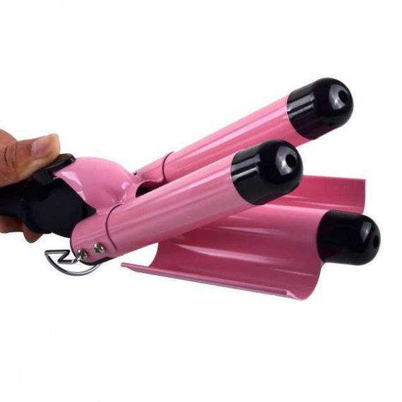 Потрійна плойка для волосся з керамічними покриттями для створення ефекту хвилі в 3-х варіантах Gemei GM +1956 | Зображення 1