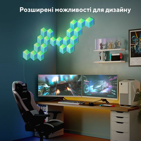 Набір настінних світильників Govee  H6066 Glide Hexa Pro LED Light Panels 10шт RGB Білий (H6066302) | Зображення 9