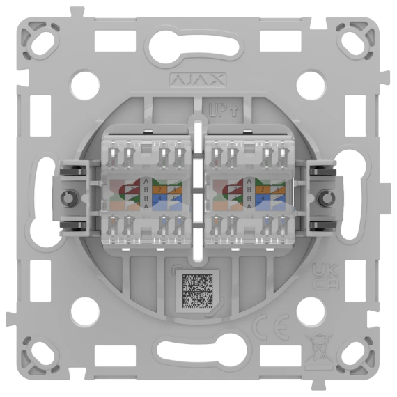 Ajax OutletCore (LAN) vertical black Механізм інтернет розетки | Зображення 2