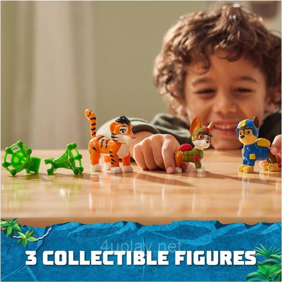 Набор из 3 фигурок Щенячий патруль Гонщик, Трекер, Тигр Оригинал Paw Patrol Jungle Pups Chase, Tracker, Tiger | Зображення 3